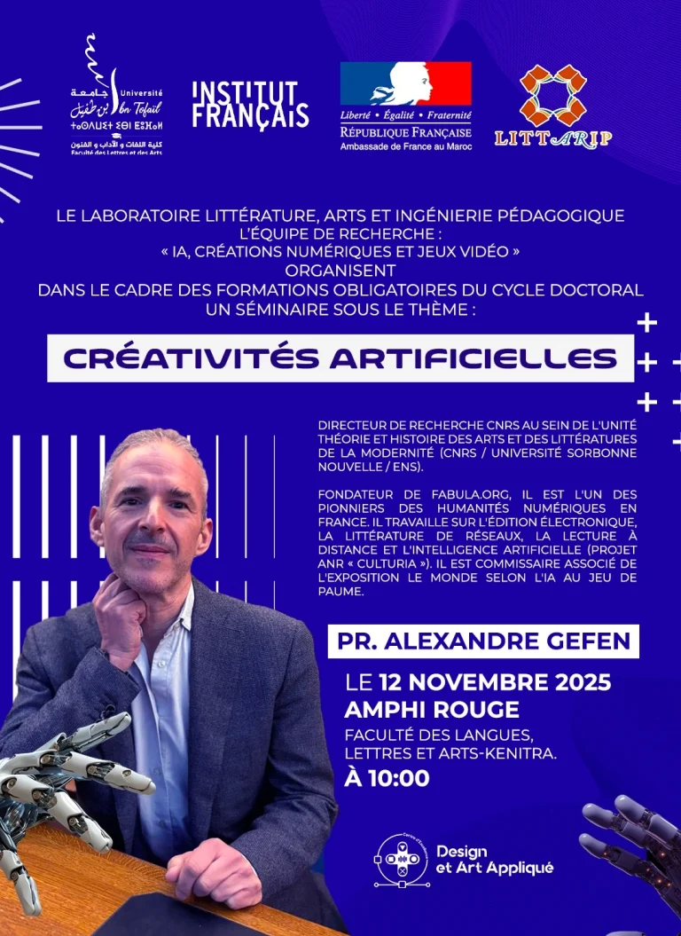 Le laboratoire littérature , arts et ingénierie pédagogique – l&rsquo;équipe de recherche : « IA, Créations numériques et jeux vidéo » organisent dans le cadre des formations obligatoires du cycle doctoral un séminaire sous le théme : Créativités artificielles