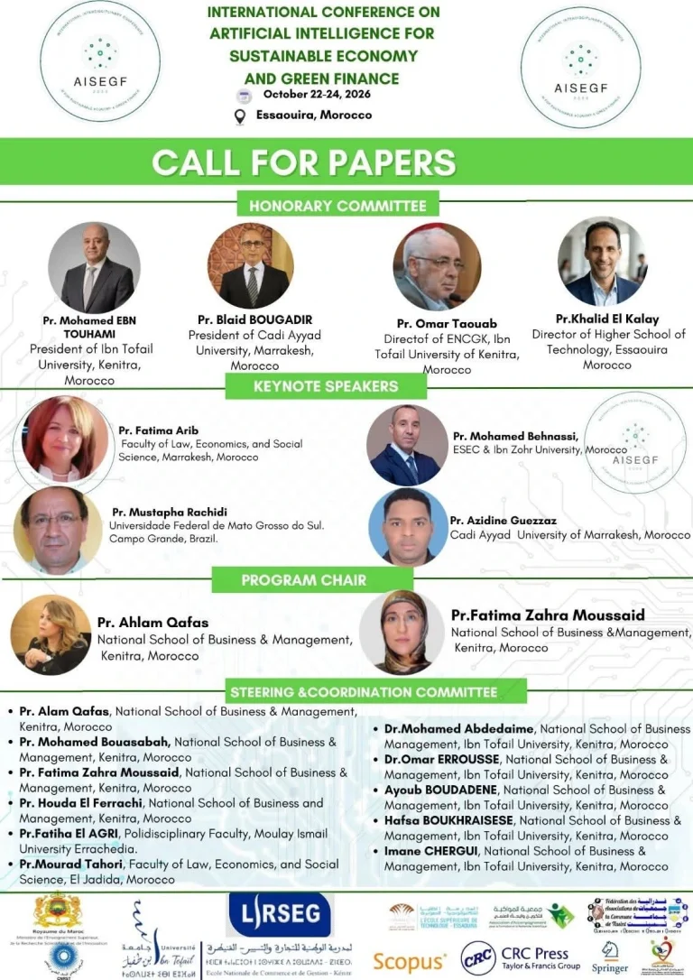 CALL FOR PAPERS | AISEGF&rsquo;26  International Conference on Artificial Intelligence for Sustainable Economy and Green Finance